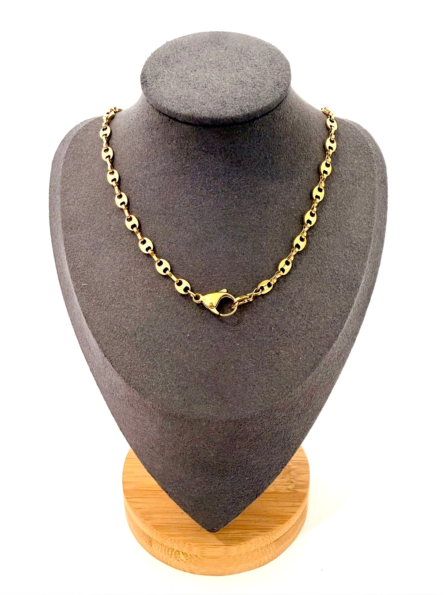 Collana a maglia ovale con Moschettone