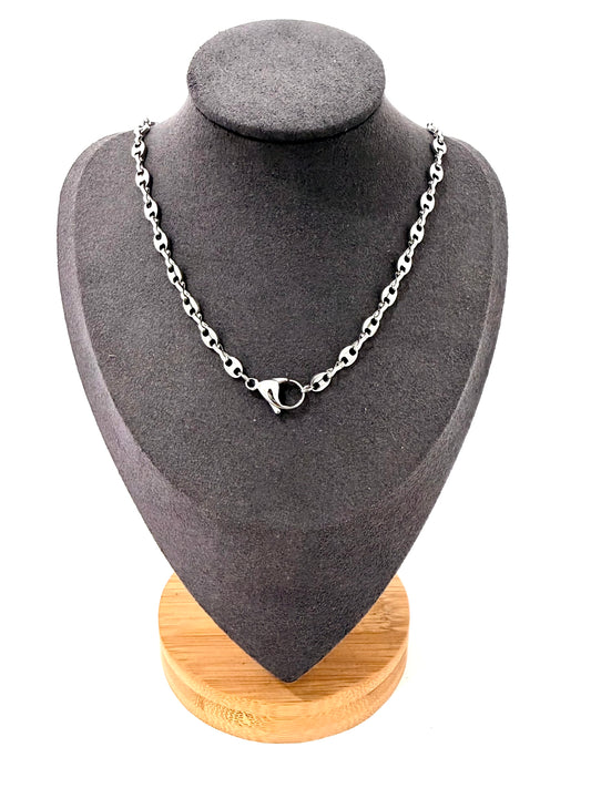 Collana a maglia ovale con Moschettone