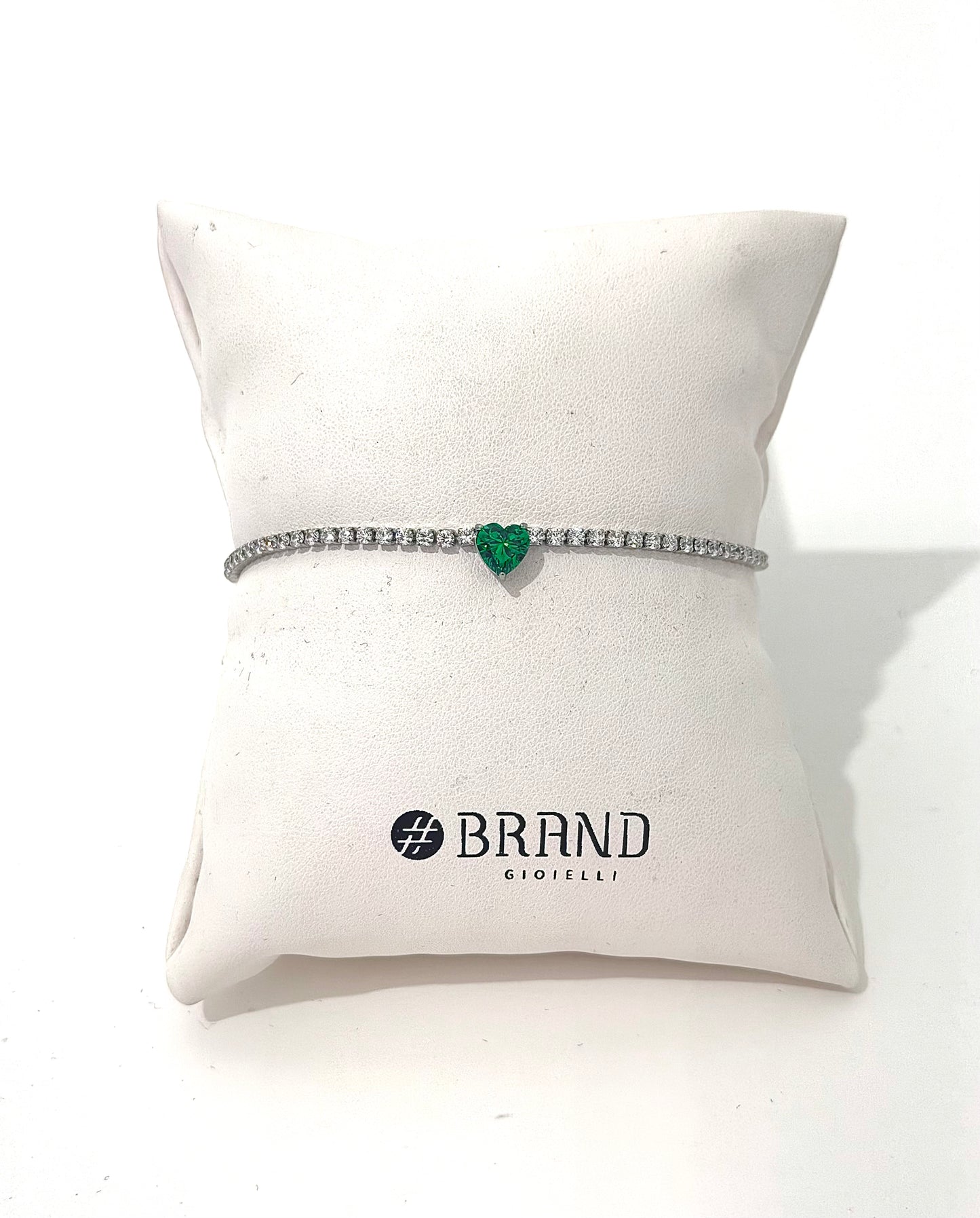 Bracciale Tennis con Cristallo a Cuore Brand Gioielli